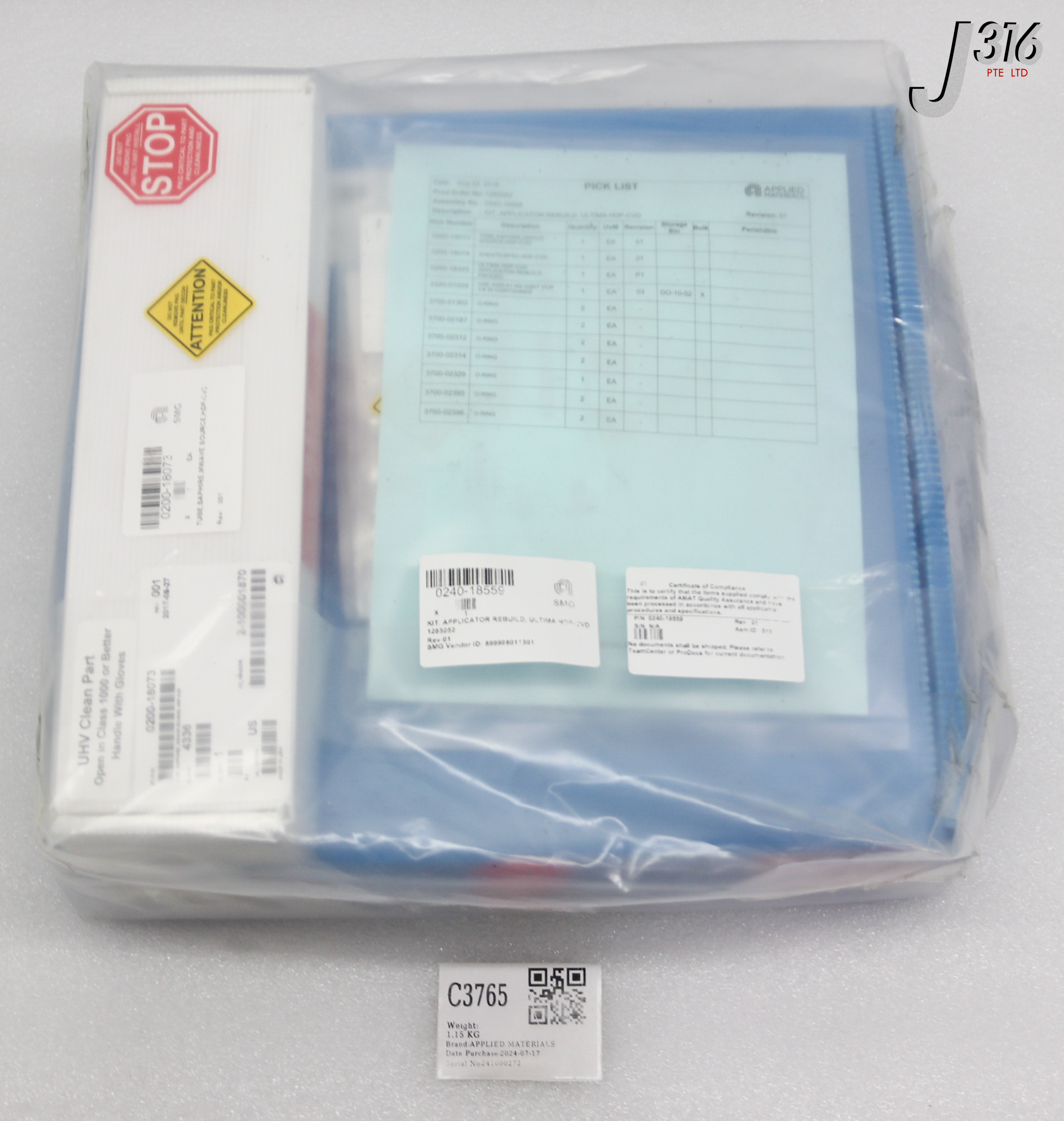 その他 B C3765 APPLIED MATERIALS KIT, APPLICATOR REBUILD, ULTIMA HDP-CVD